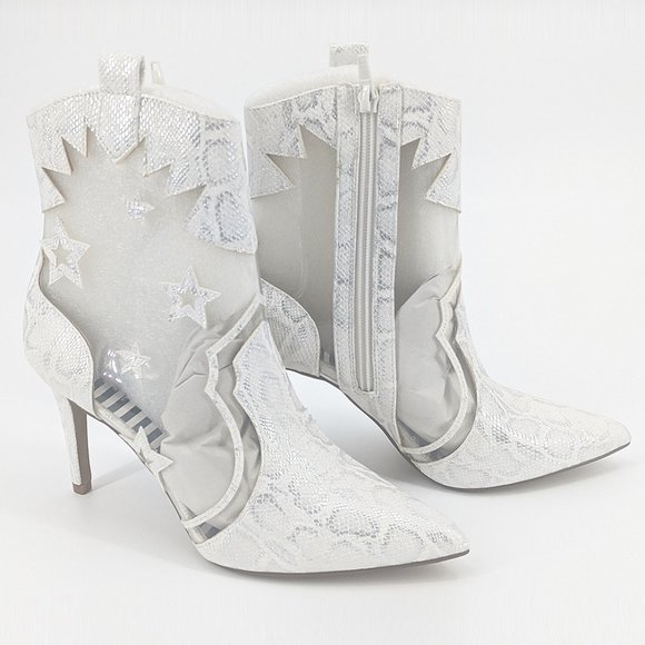 Betsey Johnson Lunas Snake Print Western Boots 7M - Picture 5 of 11